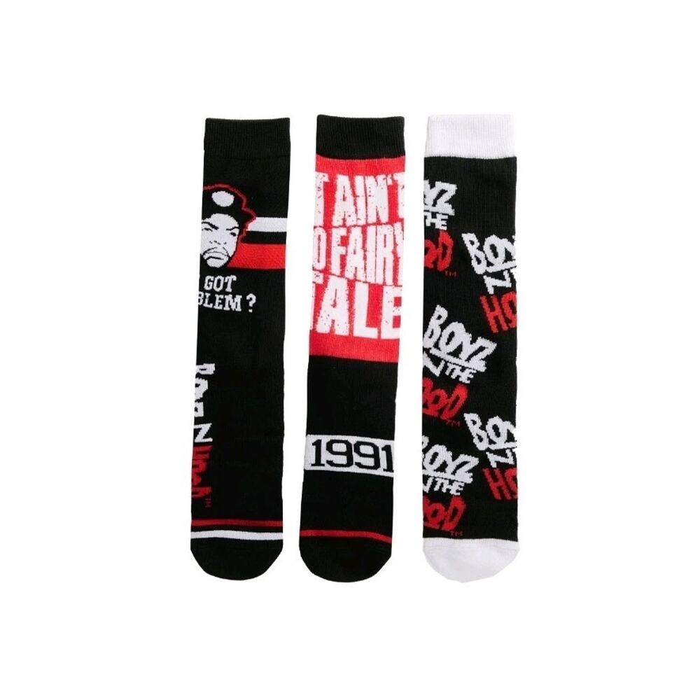 New Mens Boyz N The Hood 3 Pack Crew Socks. Movie Socks. Funny Socks